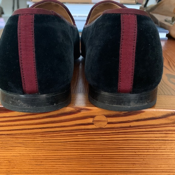 Stubbs & Wootton Black Velvet Loafers with Embroidered Fly Design main image 5